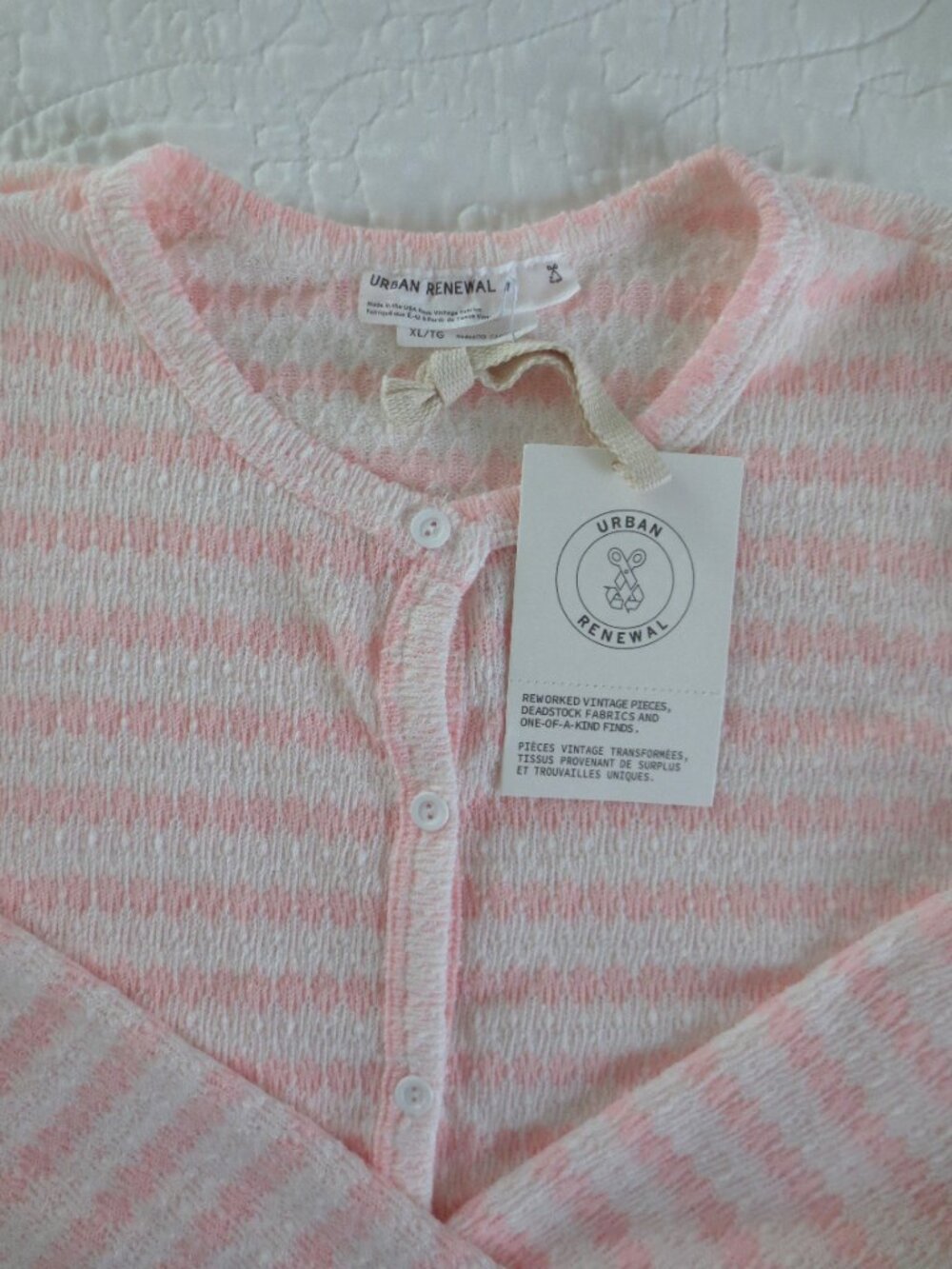 Urban Outfitters Pink & White Stripes Button Front Cropped Cardigan - Picture 10 of 10